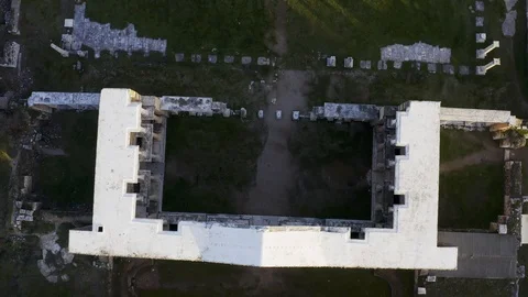 Old Greece Structure Aerial View 3 Stock-Footage 122356266