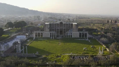 Old Greece Structure Aerial View 5 Vídeo Stock 122356272