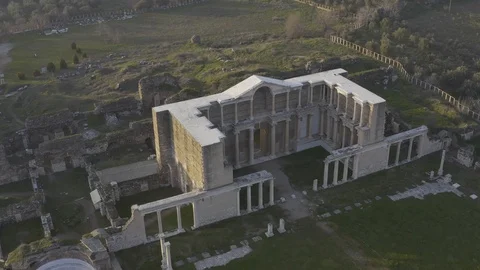 Old Greece Structure Aerial View 6 Video stock 122356603