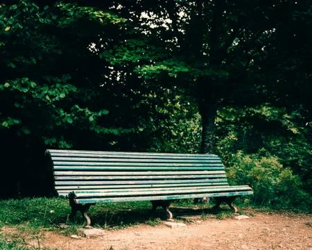 Old green bench Stock Photos