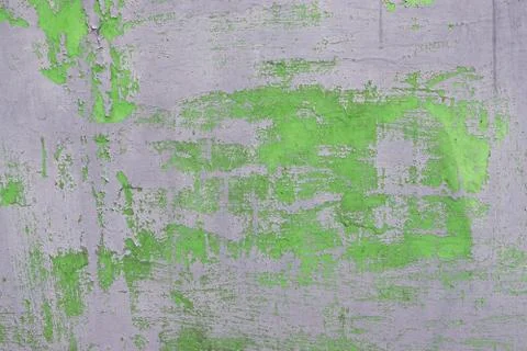 Old green cracket painted wall with grey colors Stock Photos