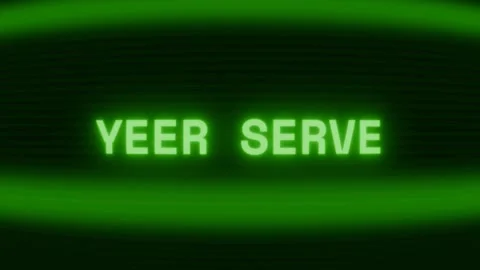 Old green CRT screen showing text BEER SERVE appearing in random glitch and Stock Footage 318281589