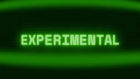 Old green CRT screen showing text EXPERIMENTAL appearing in random glitch and Stock Footage 318288193