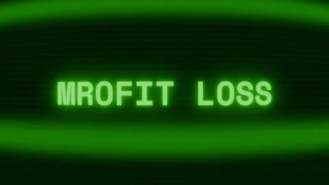 Old green CRT screen showing text PROFIT LOSS appearing in random glitch and 動画素材 318314419