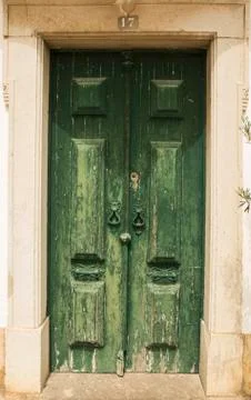 Old green door Stock Photos
