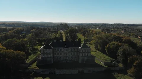 Old Green Roofed Castle in Eastern Europe Stock Footage 99549820