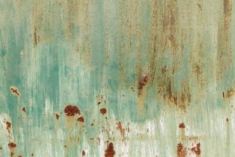 Old green rusty wall Foto stock