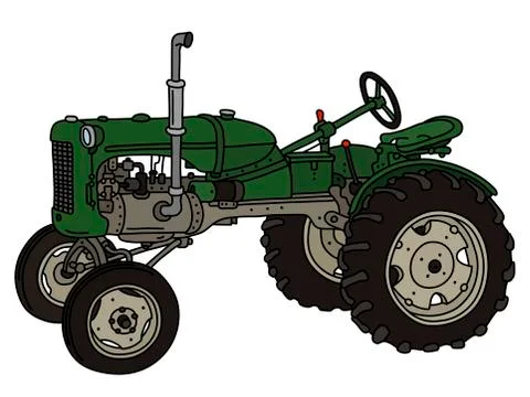 The old green tractor Stock Illustration