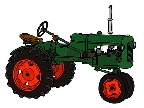 The old green tractor Stock Illustration