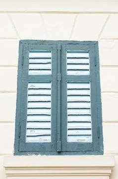 Old green window Stock Photos