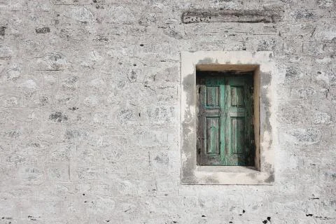 Old green window 写真素材