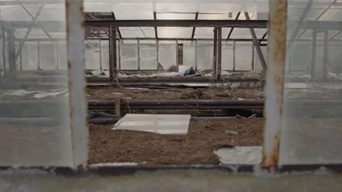 Old greenhouse. abandoned, Stock Footage 152528528