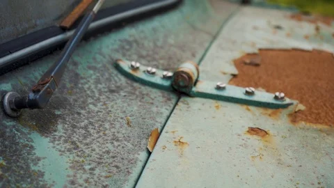 Old Greenish Rusty Car Stock Footage 125344187