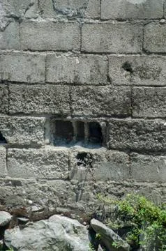 Old Grey Broken Wall Stock Photos