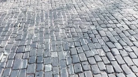 Old grey cobblestone pavement texture, weathered stone street background  Stock-Footage 330606374