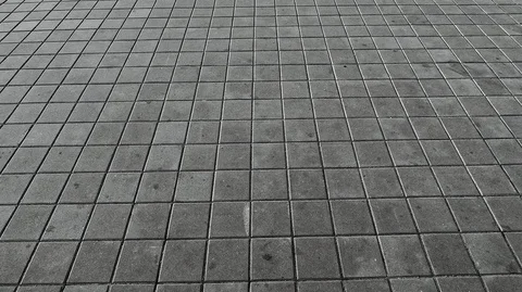 Old grey square paving tile Stock Footage 126171052