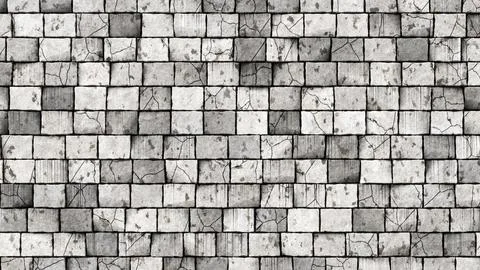 Old Grey Stone Brick Wall Texture with Cracks and Grunge Details. 3D rendering Stock Illustration