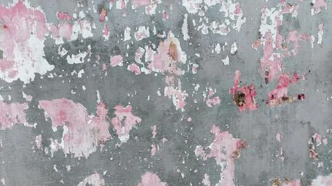 Old grey wall surface with visible cracks, stains, and peeling paint. Ideal.. Stock-Fotos
