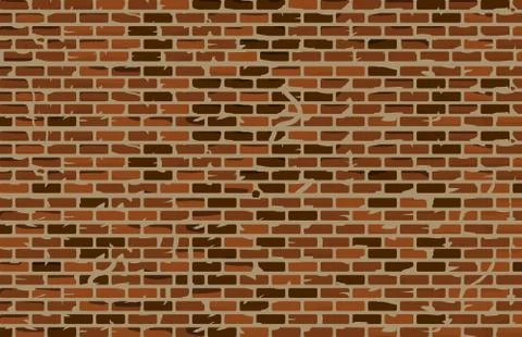 Old grunge brick wall background vector illustration Stock Illustration