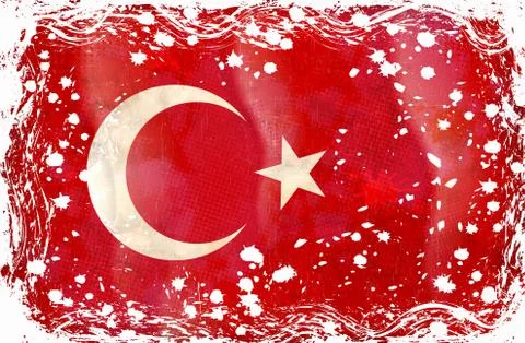 Old grunge flag of Turkey Stock Illustration