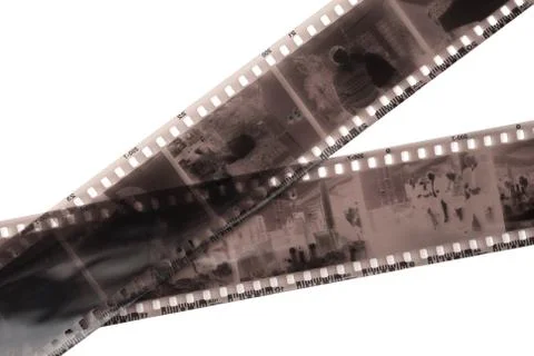 Old grunge negative films isolated 写真素材