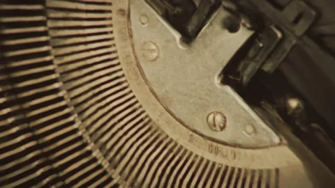 Old, grunge, retro typewriter close up, macro. Stock Footage 163715021