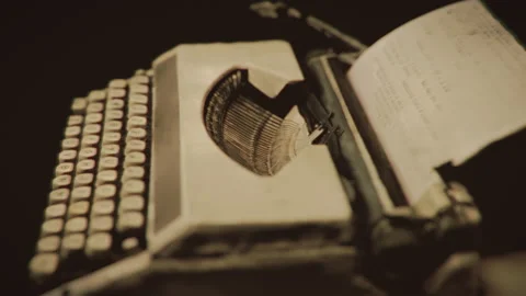 Old, grunge, retro typewriter close up, macro. Stock Footage 163989327