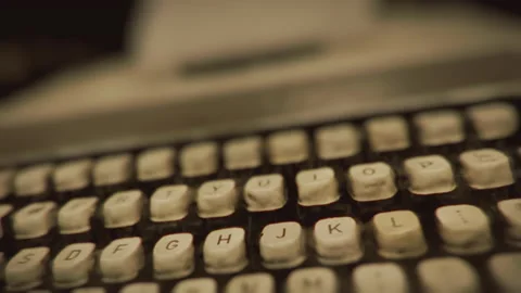 Old, grunge, retro typewriter close up, macro. Video stock 163989407