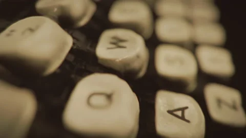 Old, grunge, retro typewriter close up, macro. Stock Footage 164443308