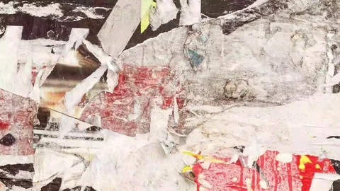 Old grunge ripped torn collage posters creased crumpled paper placard 스톡 동영상 277093757