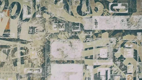Old grunge ripped torn collage posters creased crumpled paper placard Video stock 277093758