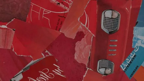 Old grunge ripped torn collage posters creased crumpled paper placard Stock-Footage 277093763