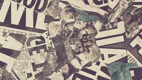 Old grunge ripped torn collage posters creased crumpled paper placard. Stock Footage 277093765