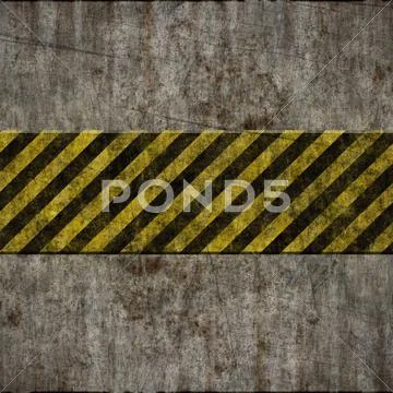 Old grunge wall with hazard sign Stock Illustration
