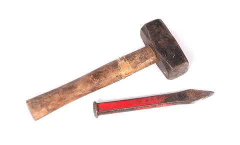 Old grungy chisel for stone works Stock Photos