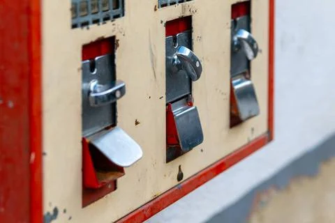  old gumball machine in selective focus old gumball machine in selective f... Stock Photos