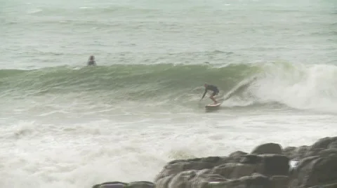 Old guy surfing Stock Footage 5502790