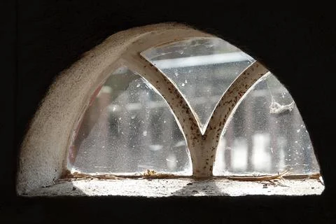 Old half-round window  Stock Photos