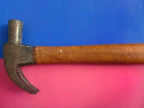 Old hammer with a colored background Stock Photos
