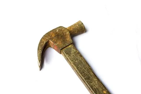 Old hammer on isolated background Stock Photos