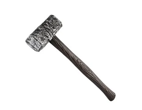 Old hammer isolated on white background with clipping path Stock Photos