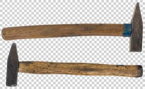 Old hammer. set of two old hammers. isolated on a transparent background Stock Photos
