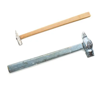 Old hammer on white background, isolated Foto stock