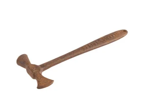 Old hammer  on a white background. Stock Photos