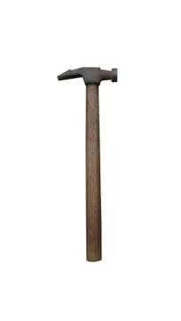 Old hammer on a white background Stock Photos