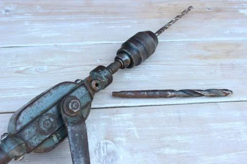 Old hand drill Stock Photos