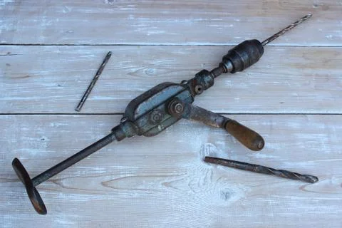 Old hand drill Stock Photos