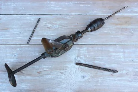 Old hand drill Stock Photos