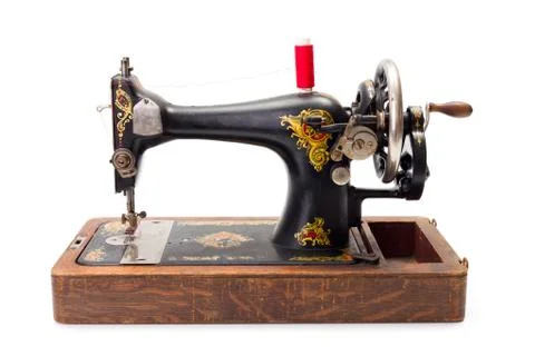 Old hand driven sewing machine Stock Photos