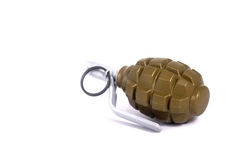 An Old Hand Grenade on white background Stock Photos
